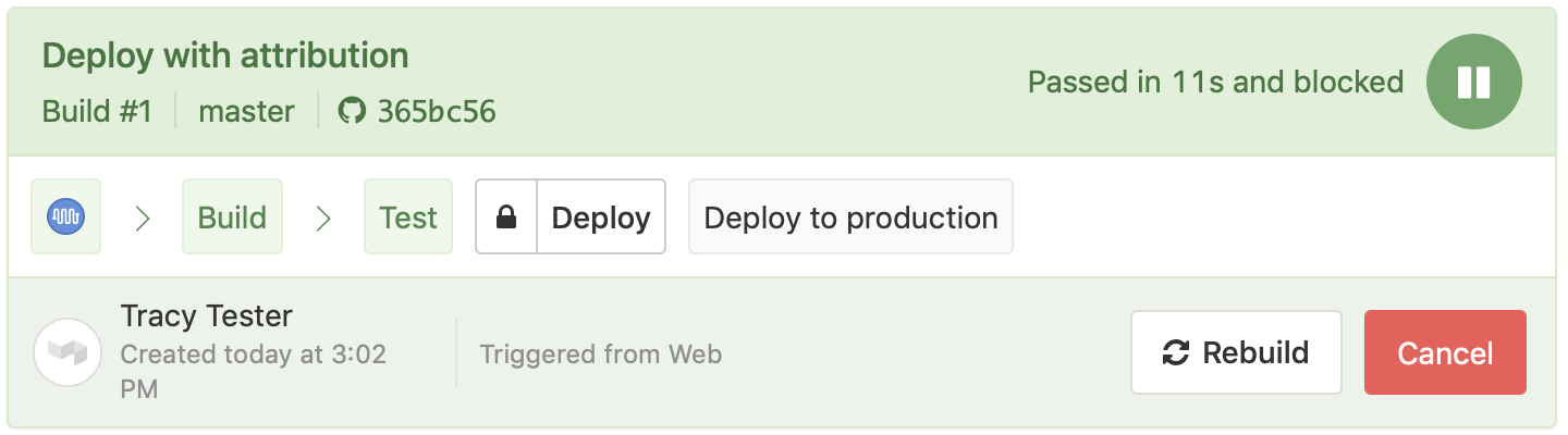 Deployment pipeline with block step still blocked and a subsequent waiting command job